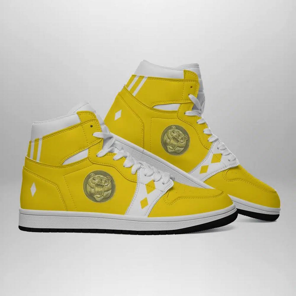 Yellow Ranger Ninjetti Power Rangers AJ1 High Top Shoes